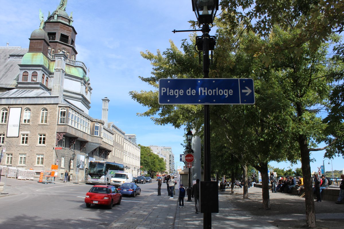 Historic Old Port promenade along the St. Lawrence River in Montreal