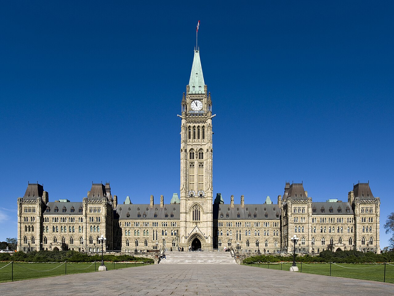 Historic architecture on Parliament Hill in Canada